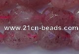 CBQ455 15.5 inches 13*18mm faceted teardrop strawberry quartz beads