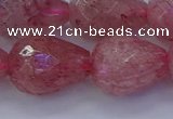 CBQ456 15.5 inches 15*20mm faceted teardrop strawberry quartz beads