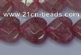 CBQ469 15.5 inches 12mm faceted heart strawberry quartz beads