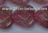 CBQ473 15.5 inches 20mm faceted heart strawberry quartz beads