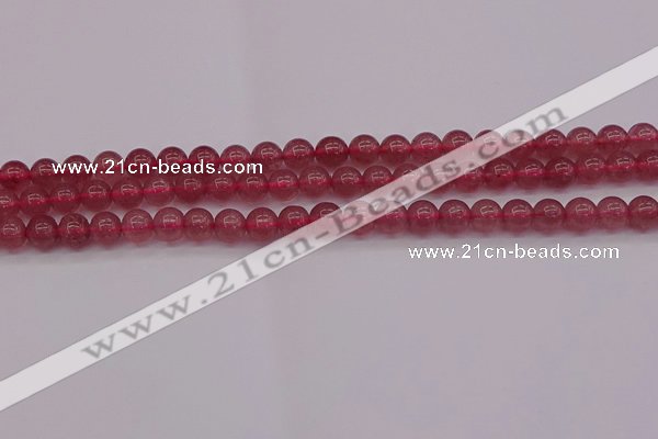 CBQ486 15.5 inches 6mm round strawberry quartz beads wholesale