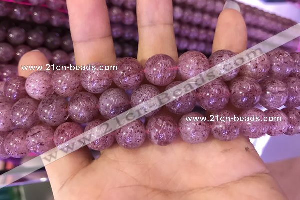 CBQ554 15.5 inches 12mm round strawberry quartz beads wholesale