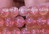 CBQ558 15.5 inches 4mm round golden strawberry quartz beads