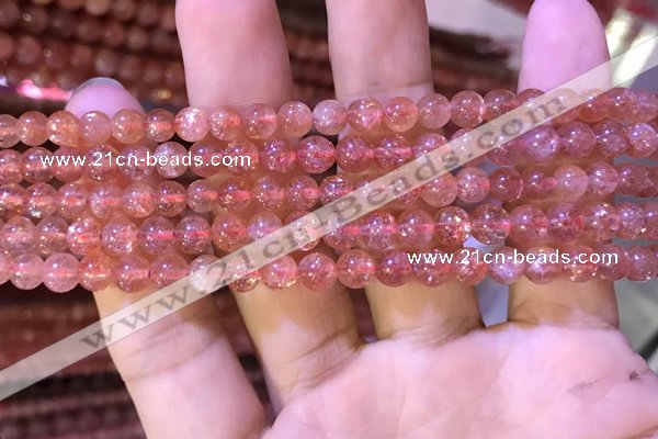 CBQ558 15.5 inches 4mm round golden strawberry quartz beads