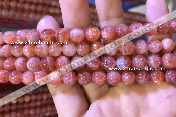 CBQ560 15.5 inches 8mm round golden strawberry quartz beads