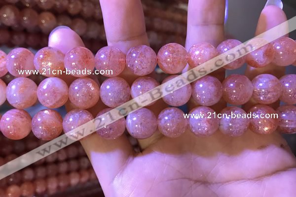 CBQ562 15.5 inches 12mm round golden strawberry quartz beads