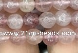 CBQ571 15.5 inches 6mm faceted round strawberry quartz beads