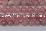 CBQ606 15.5 inches 6mm round natural strawberry quartz beads