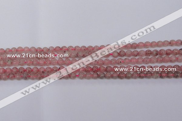 CBQ606 15.5 inches 6mm round natural strawberry quartz beads