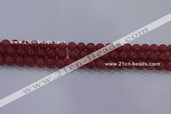 CBQ622 15.5 inches 8mm round strawberry quartz beads wholesale