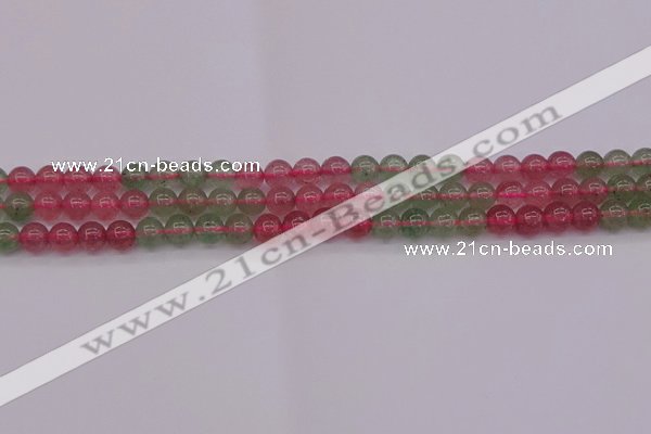 CBQ651 15.5 inches 6mm round mixed strawberry quartz beads