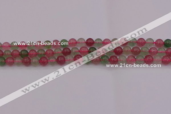 CBQ656 15.5 inches 6mm round mixed strawberry quartz beads