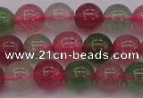 CBQ657 15.5 inches 8mm round mixed strawberry quartz beads