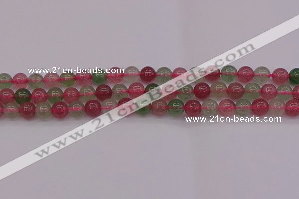 CBQ657 15.5 inches 8mm round mixed strawberry quartz beads