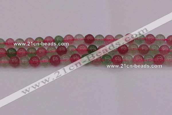 CBQ658 15.5 inches 10mm round mixed strawberry quartz beads