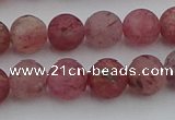 CBQ661 15.5 inches 8mm round matte strawberry quartz beads