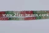 CBQ675 15.5 inches 4*7mm faceted rondelle mixed strawberry quartz beads