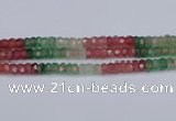 CBQ676 15.5 inches 5*9mm faceted rondelle mixed strawberry quartz beads