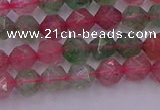 CBQ681 15.5 inches 6mm faceted nuggets mixed strawberry quartz beads