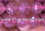 CBQ688 15.5 inches 8mm faceted round strawberry quartz gemstone beads