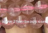 CBQ690 15.5 inches 6mm faceted round strawberry quartz beads