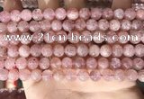 CBQ707 15.5 inches 8mm round strawberry quartz beads wholesale