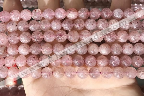 CBQ707 15.5 inches 8mm round strawberry quartz beads wholesale