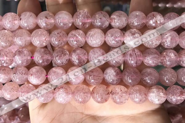 CBQ708 15.5 inches 10mm round strawberry quartz beads wholesale