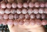 CBQ709 15.5 inches 12mm round strawberry quartz beads wholesale