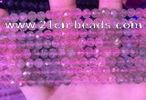 CBQ723 15.5 inches 6mm faceted round mixed strawberry quartz beads