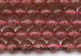 CBQ770 15 inches 4mm round strawberry quartz beads