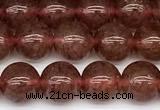 CBQ772 15 inches 8mm round strawberry quartz beads