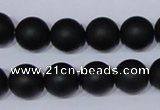 CBS05 15.5 inches 12mm round black stone beads wholesale