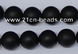 CBS06 15.5 inches 14mm round black stone beads wholesale