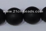 CBS09 15.5 inches 20mm round black stone beads wholesale