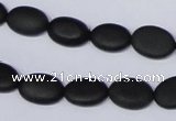 CBS10 15.5 inches 10*12mm oval black stone beads wholesale