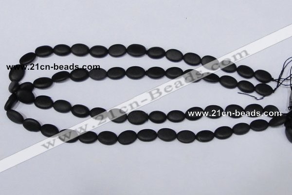 CBS10 15.5 inches 10*12mm oval black stone beads wholesale