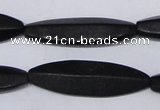 CBS14 15.5 inches 12*40mm marquise black stone beads wholesale