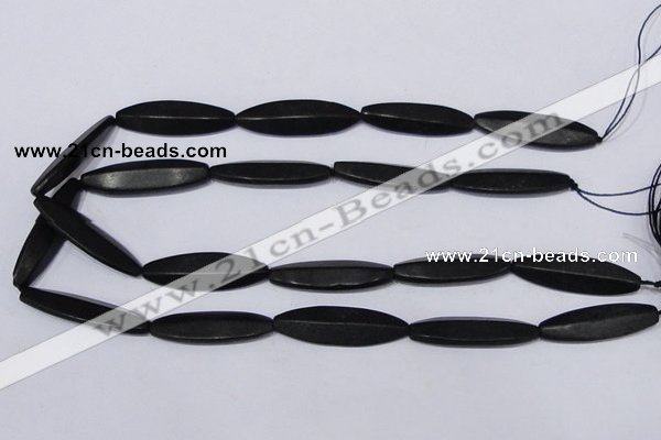 CBS14 15.5 inches 12*40mm marquise black stone beads wholesale