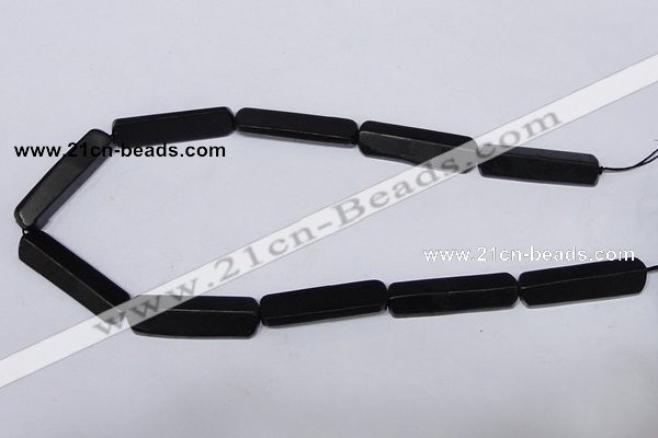 CBS15 15.5 inches 12*40mm cylinder black stone beads wholesale