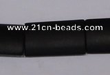 CBS16 15.5 inches 18*30mm rectangle black stone beads wholesale