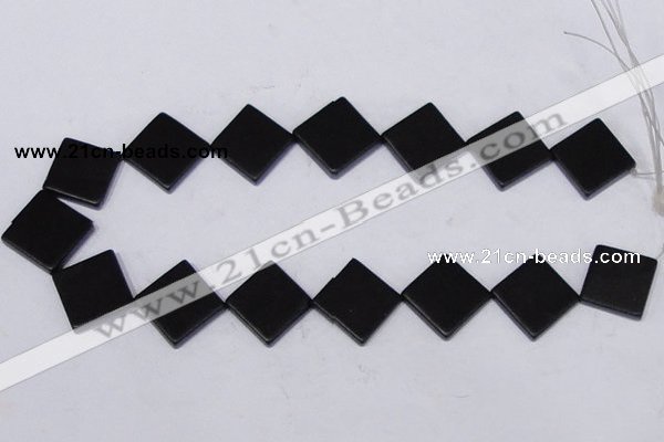 CBS17 15.5 inches 20*20mm diamond black stone beads wholesale