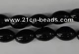 CBS202 15.5 inches 10*14mm rice blackstone beads wholesale