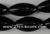 CBS204 15.5 inches 15*30mm rice blackstone beads wholesale