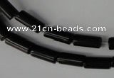 CBS208 15.5 inches 5*12mm tube blackstone beads wholesale