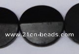 CBS21 15.5 inches 30mm coin black stone beads wholesale