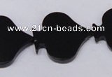 CBS22 15.5 inches 28*28mm heart black stone beads wholesale