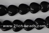 CBS231 15.5 inches 12*12mm heart blackstone beads wholesale