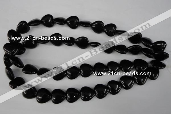 CBS233 15.5 inches 16*16mm heart blackstone beads wholesale