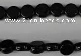 CBS238 15.5 inches 10mm flat round blackstone beads wholesale